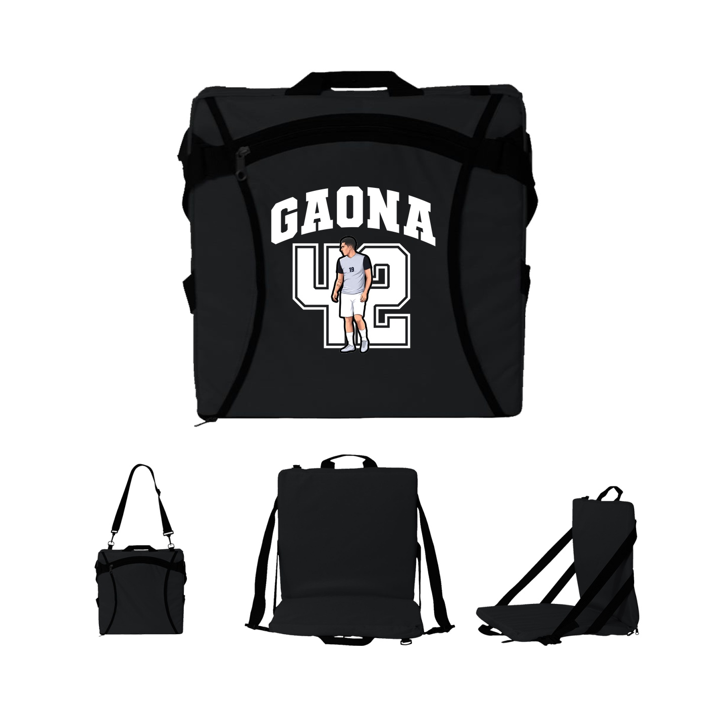 Folding Stadium Seat — Number in Black