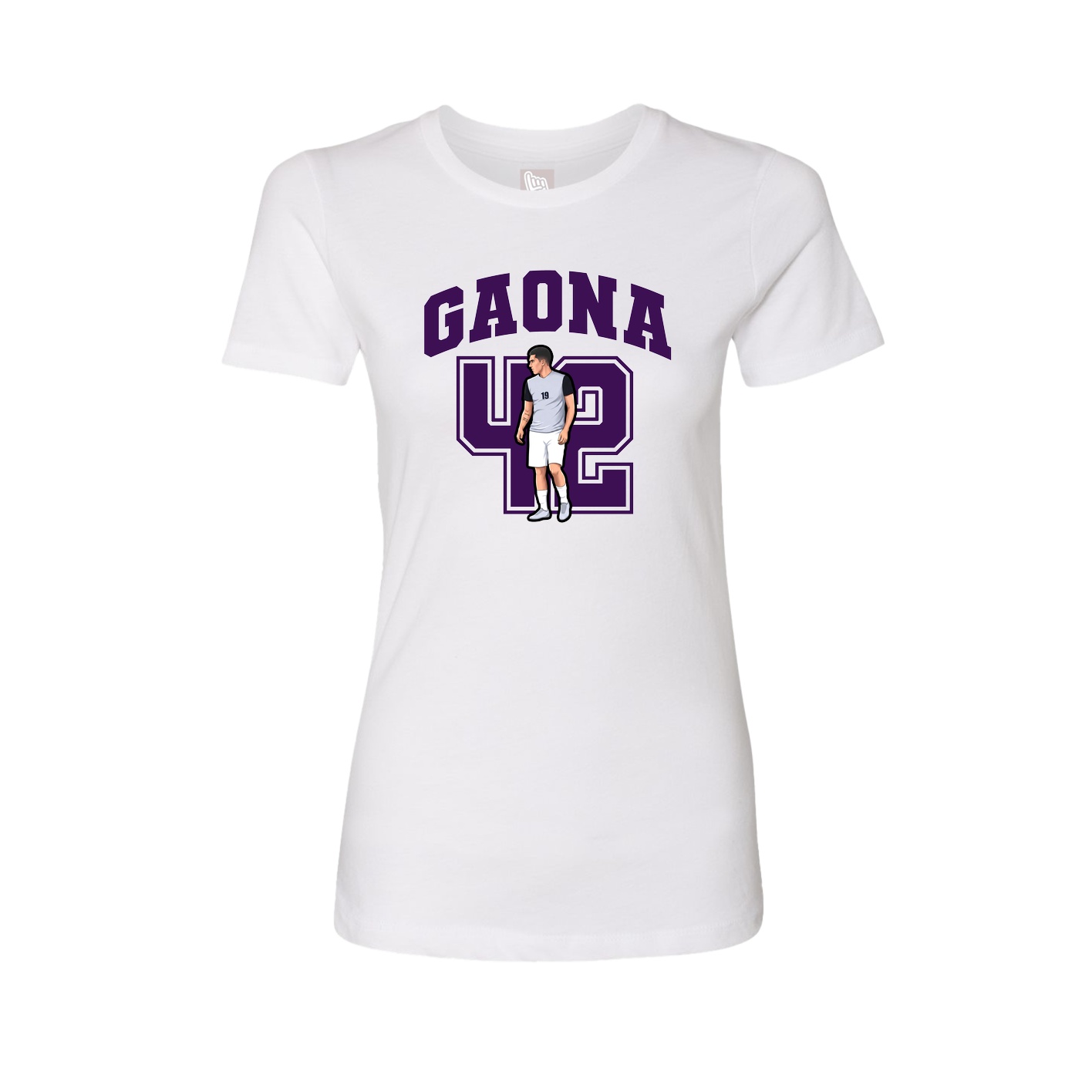 Fitted Women's Tee — Number in White