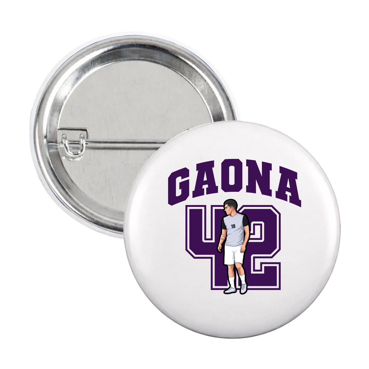 Game Day Button — Number in White