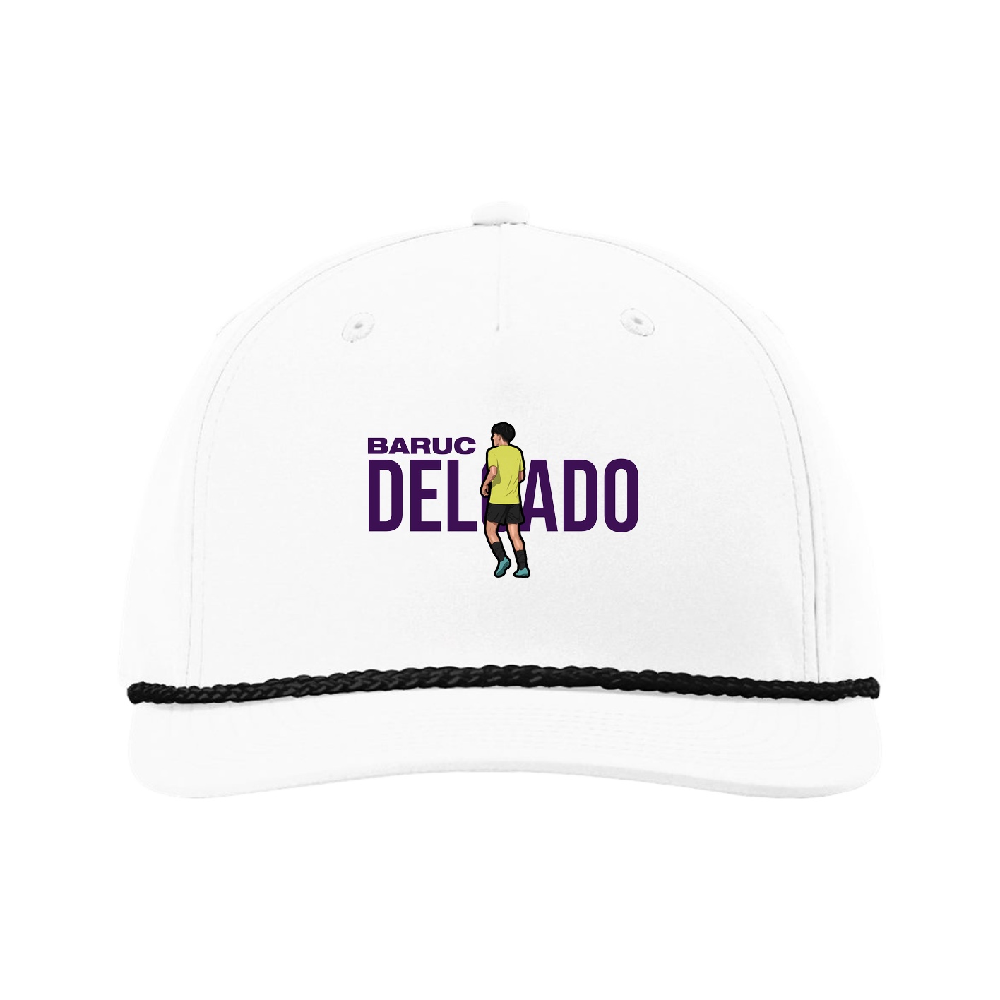 Five-Panel Classic Rope Cap — Player Name in White