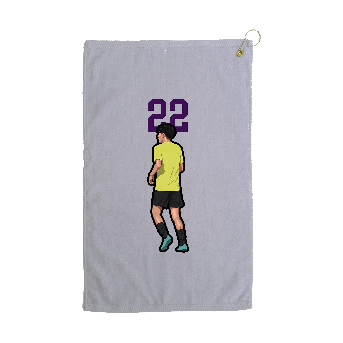 Golf Towel — Number Top in Grey