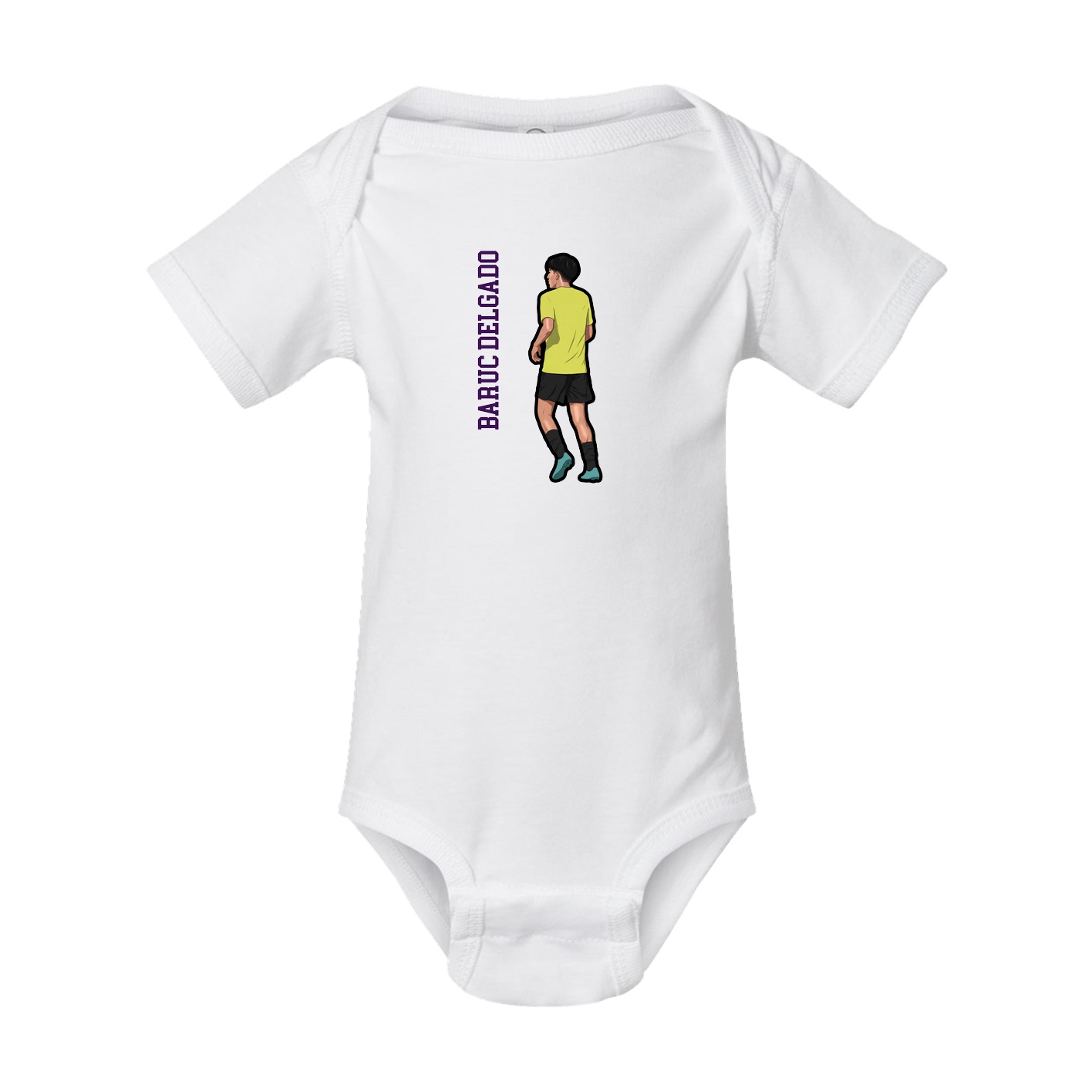 Baby Onesie — Name Vertical in White