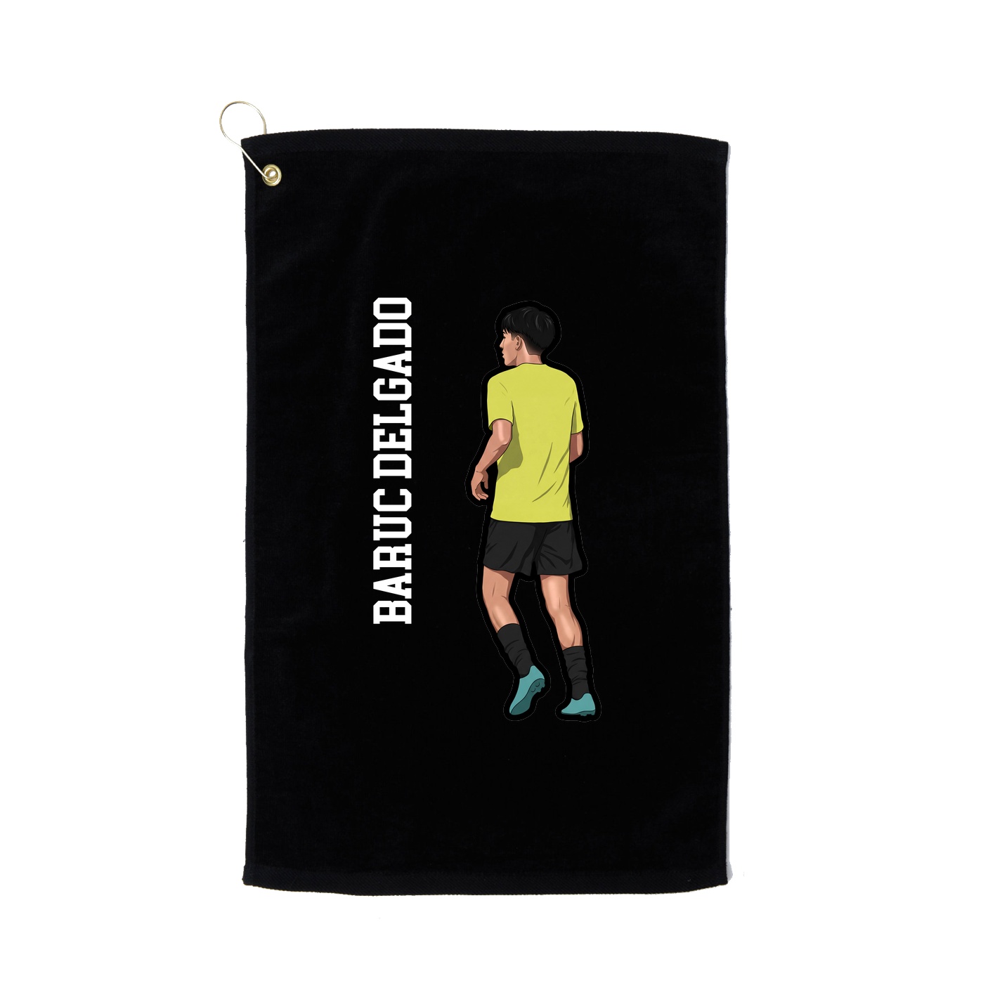 Golf Towel — Name Vertical in Black