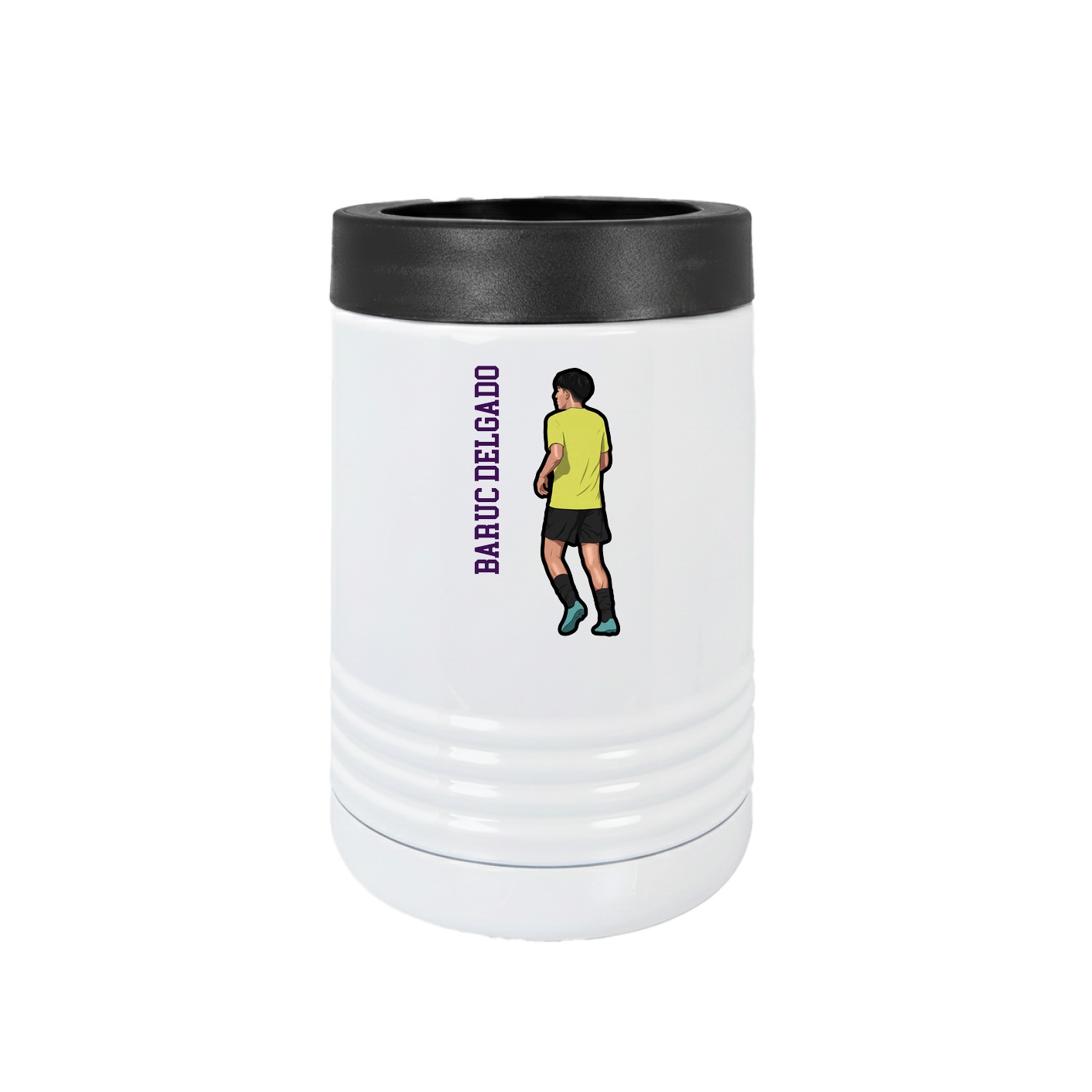 Beverage Holder — Name Vertical in White