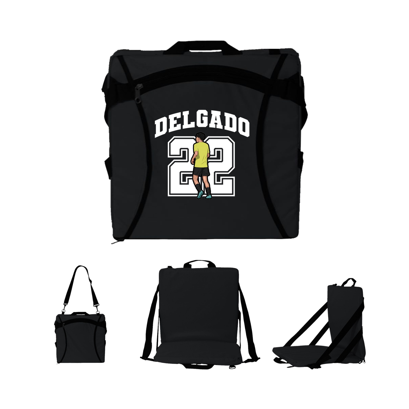 Folding Stadium Seat — Number in Black