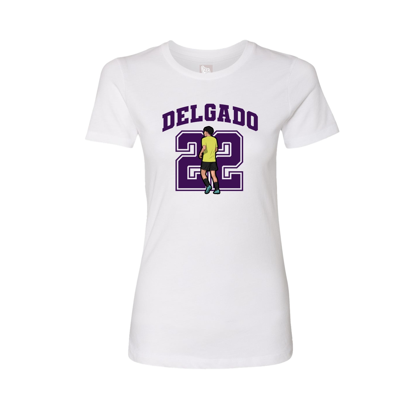 Fitted Women's Tee — Number in White