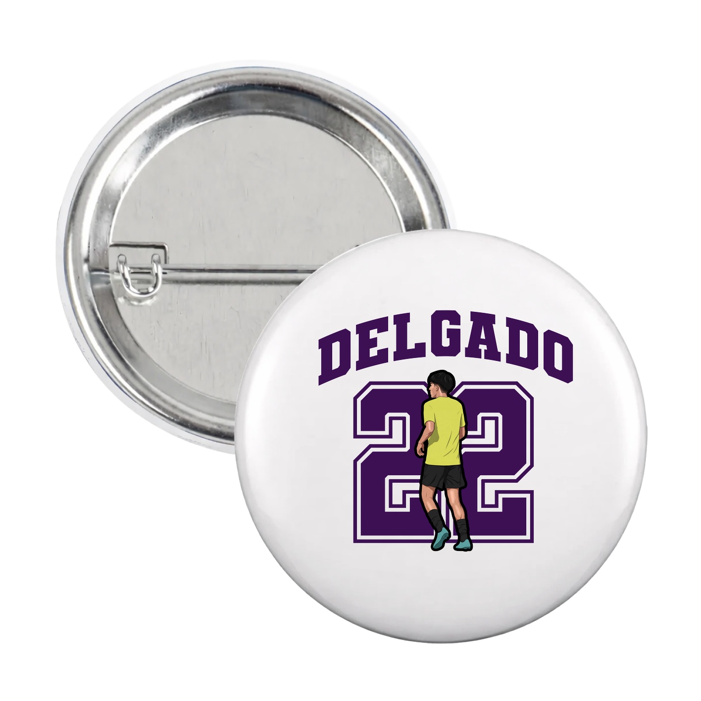 Game Day Button — Number in White