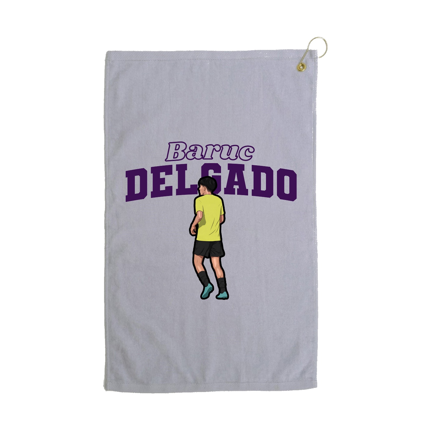 Golf Towel — Name Arch in Grey