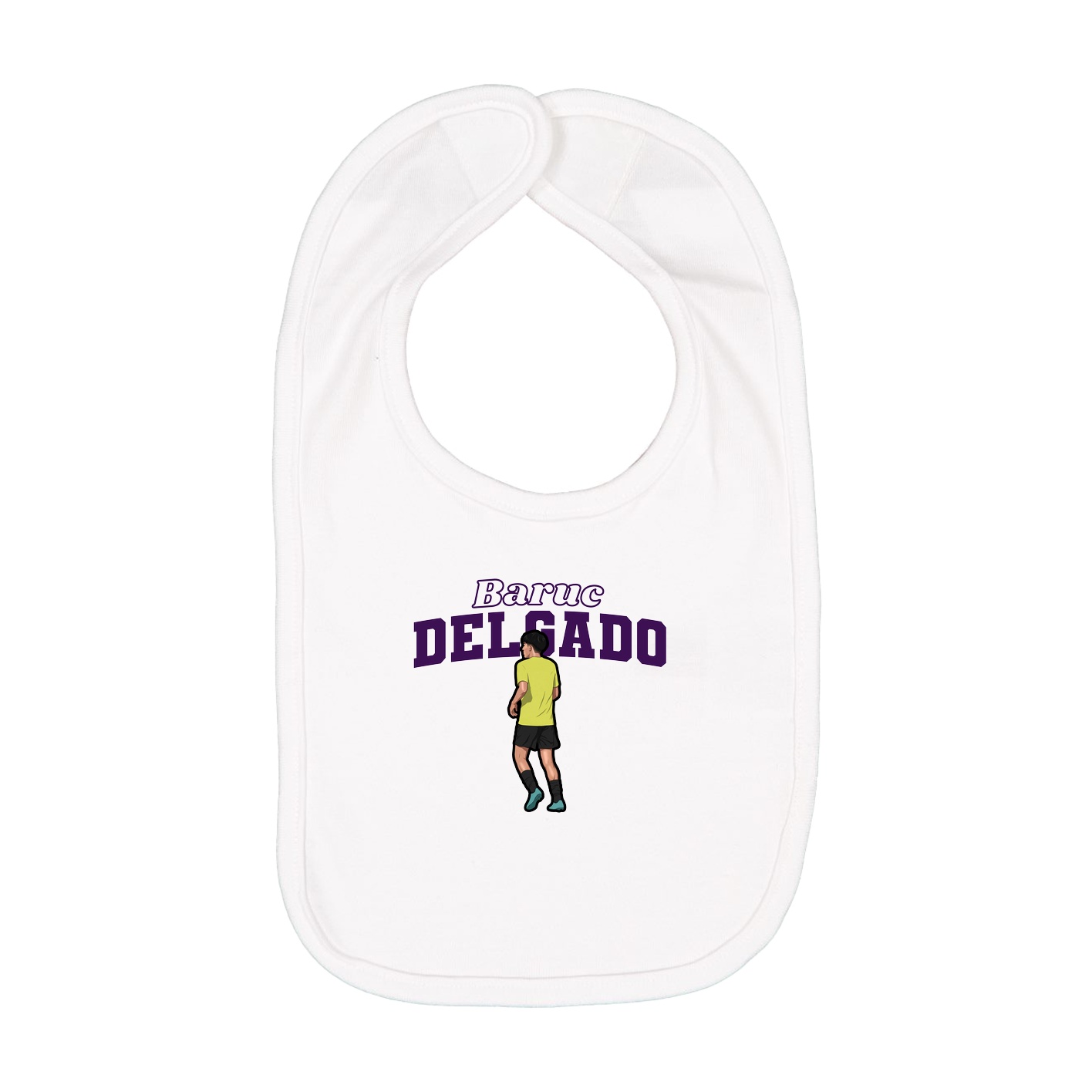 Infant Bib — Name Arch in White