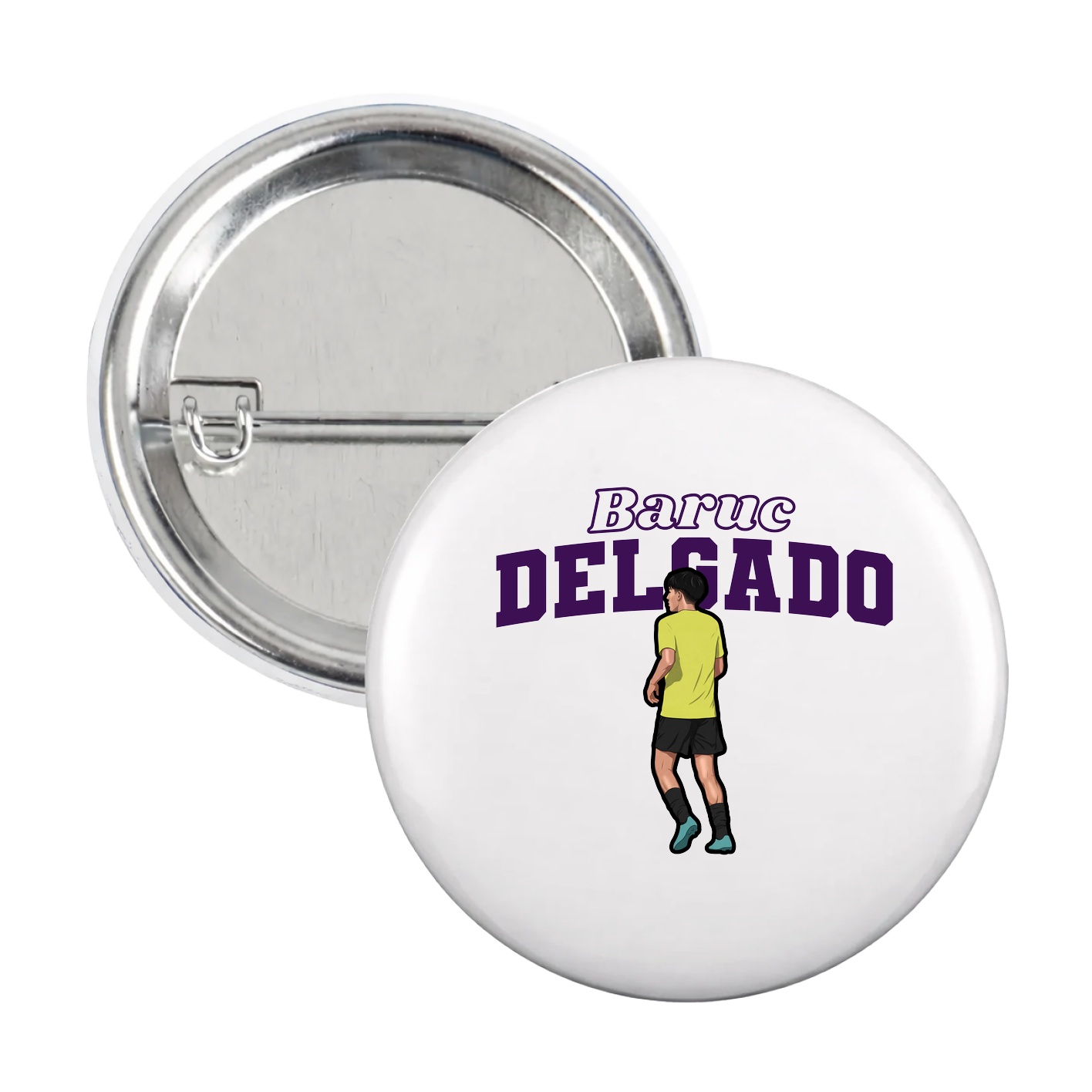 Game Day Button — Name Arch in White