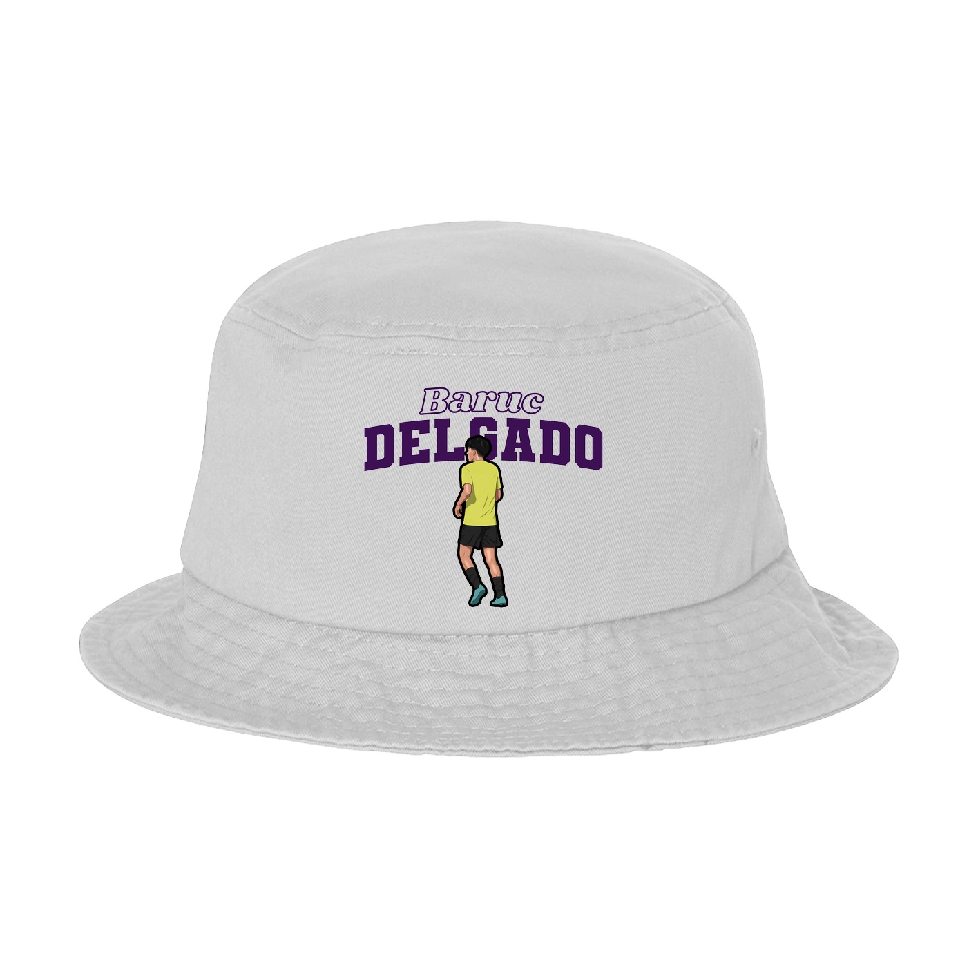 Bucket Cap — Name Arch in White