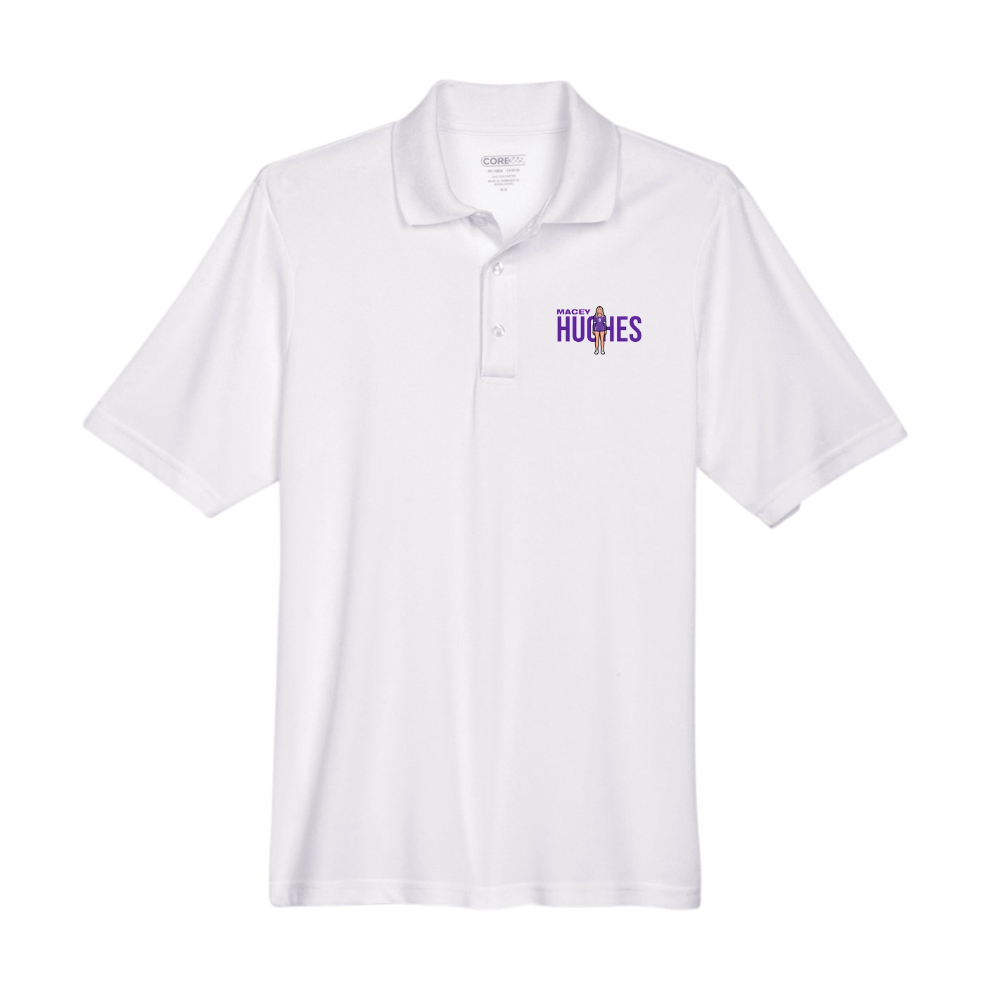 Performance Polo — Player Name in White