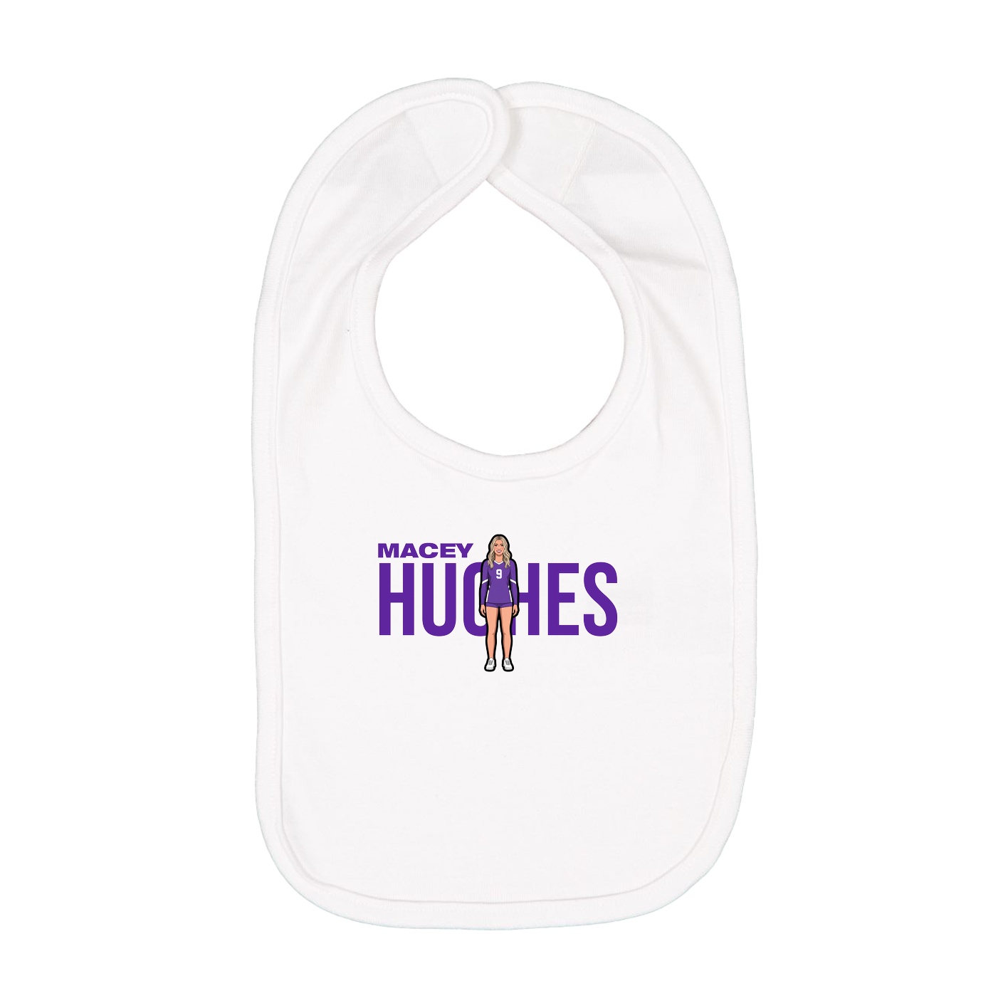 Infant Bib — Player Name in White