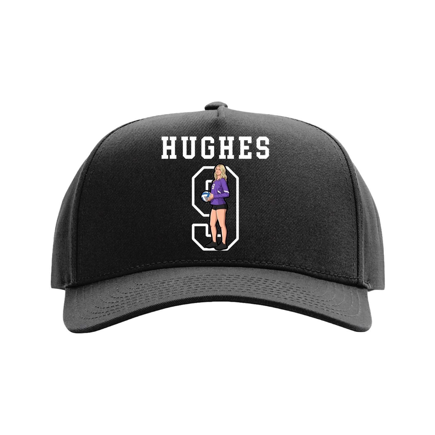Full Fabric Five-Panel Champ Cap — Shirsey in Black