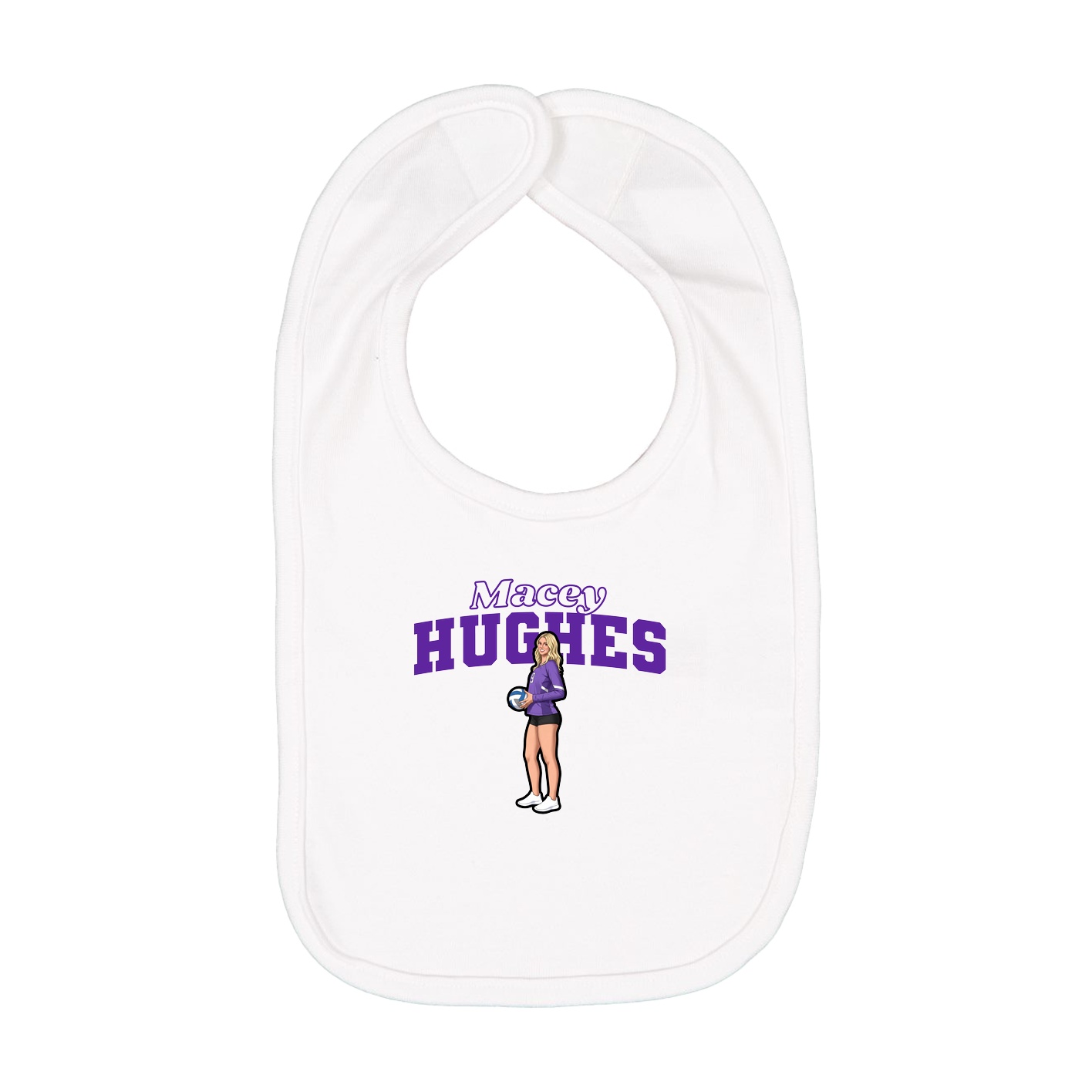 Infant Bib — Name Arch in White