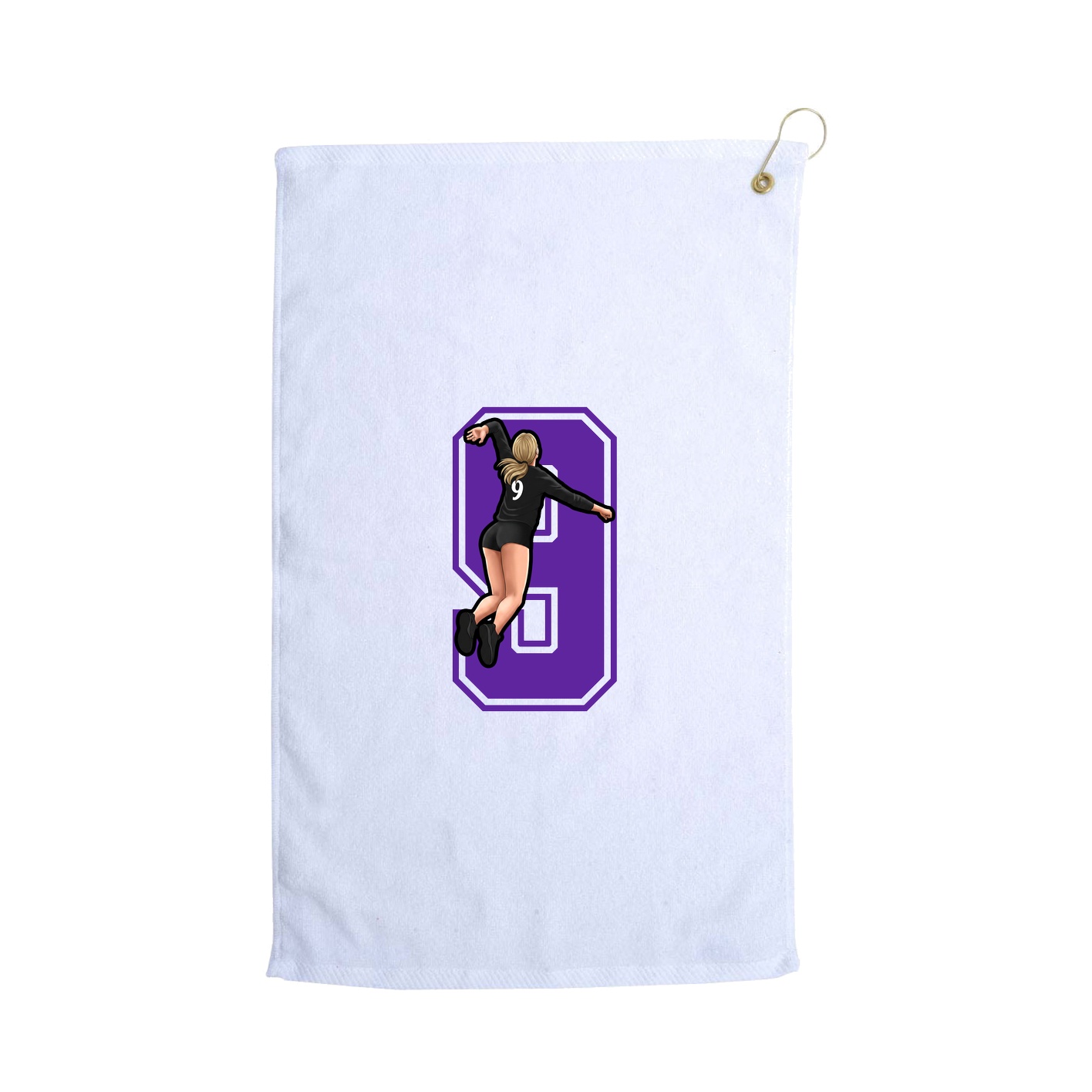 Golf Towel — Number in White