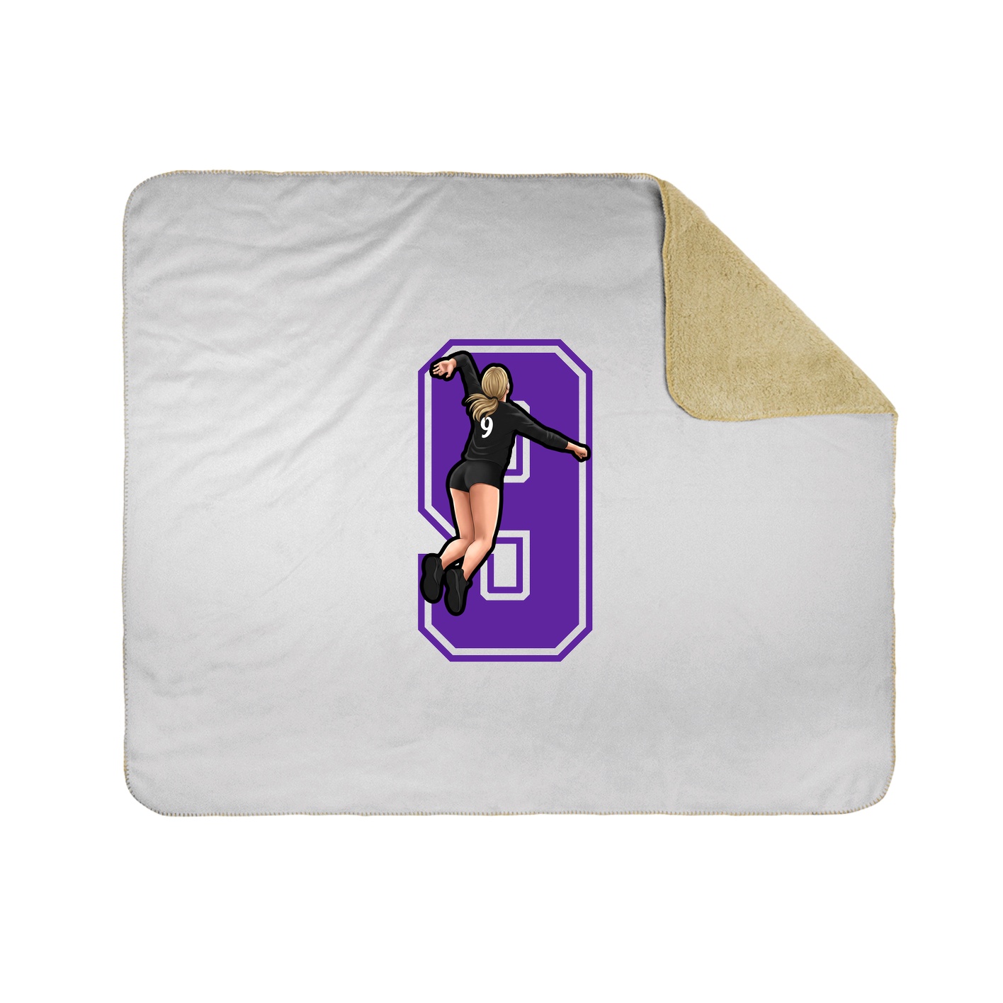 Throw Blanket — Number in White