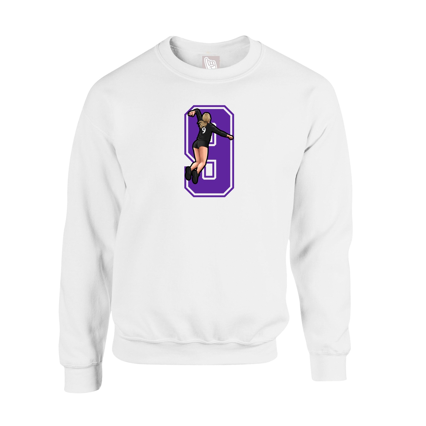 Fleece Crew — Number in White