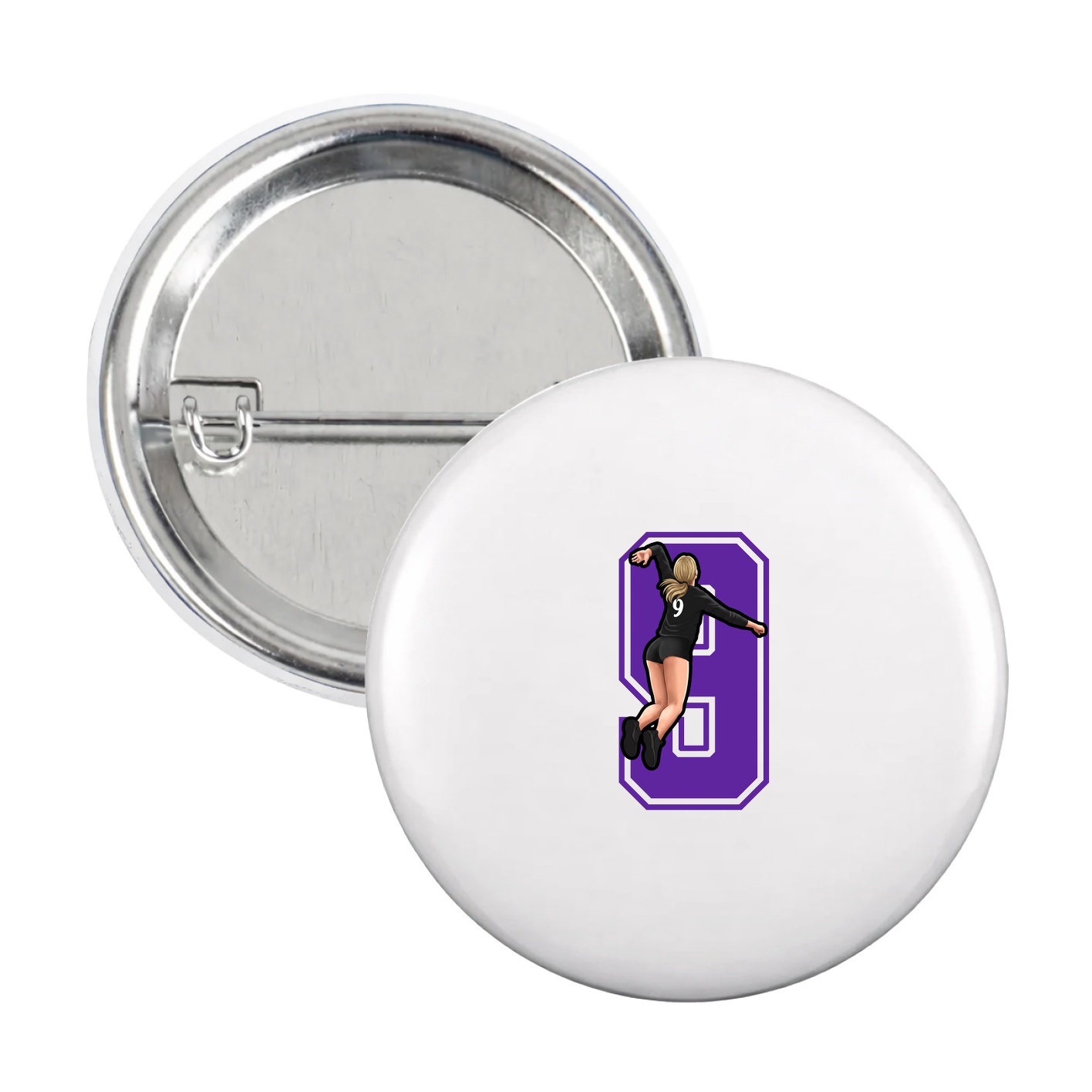 Game Day Button — Number in White