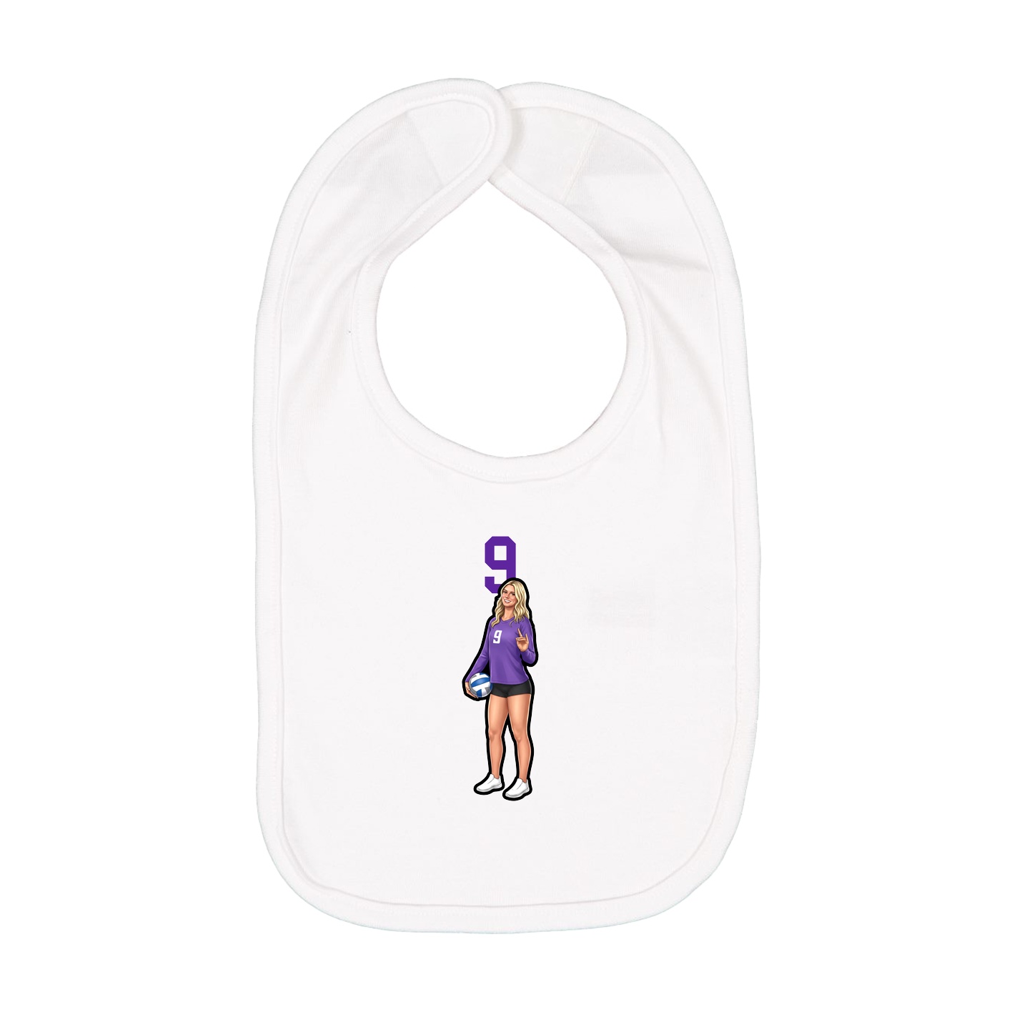 Infant Bib — Number Top in White