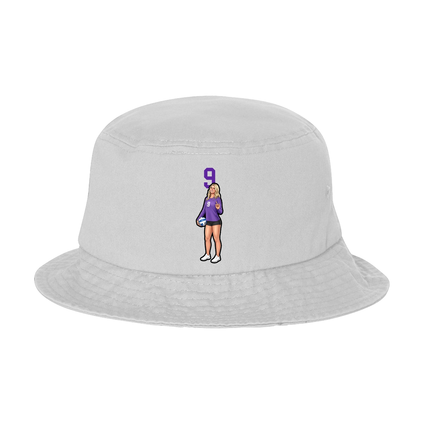 Bucket Cap — Number Top in White