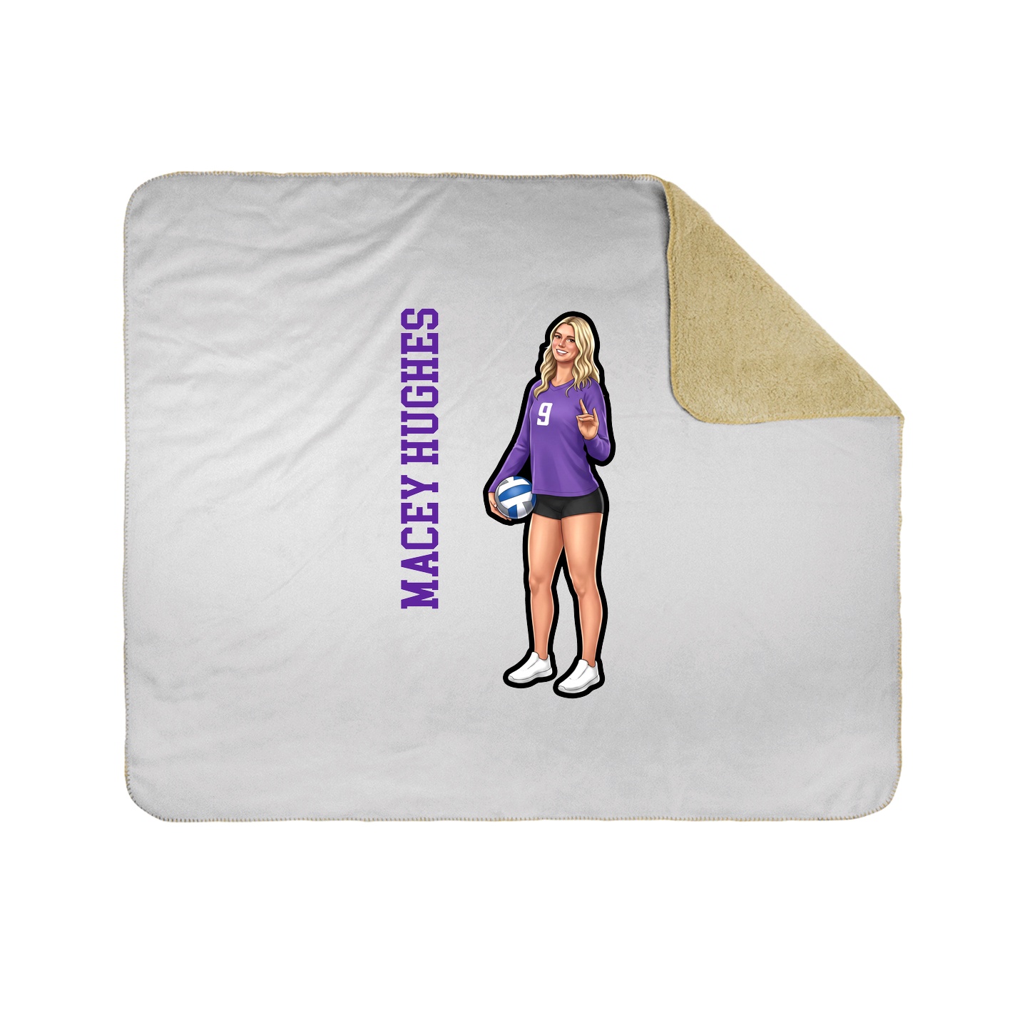 Throw Blanket — Name Vertical in White