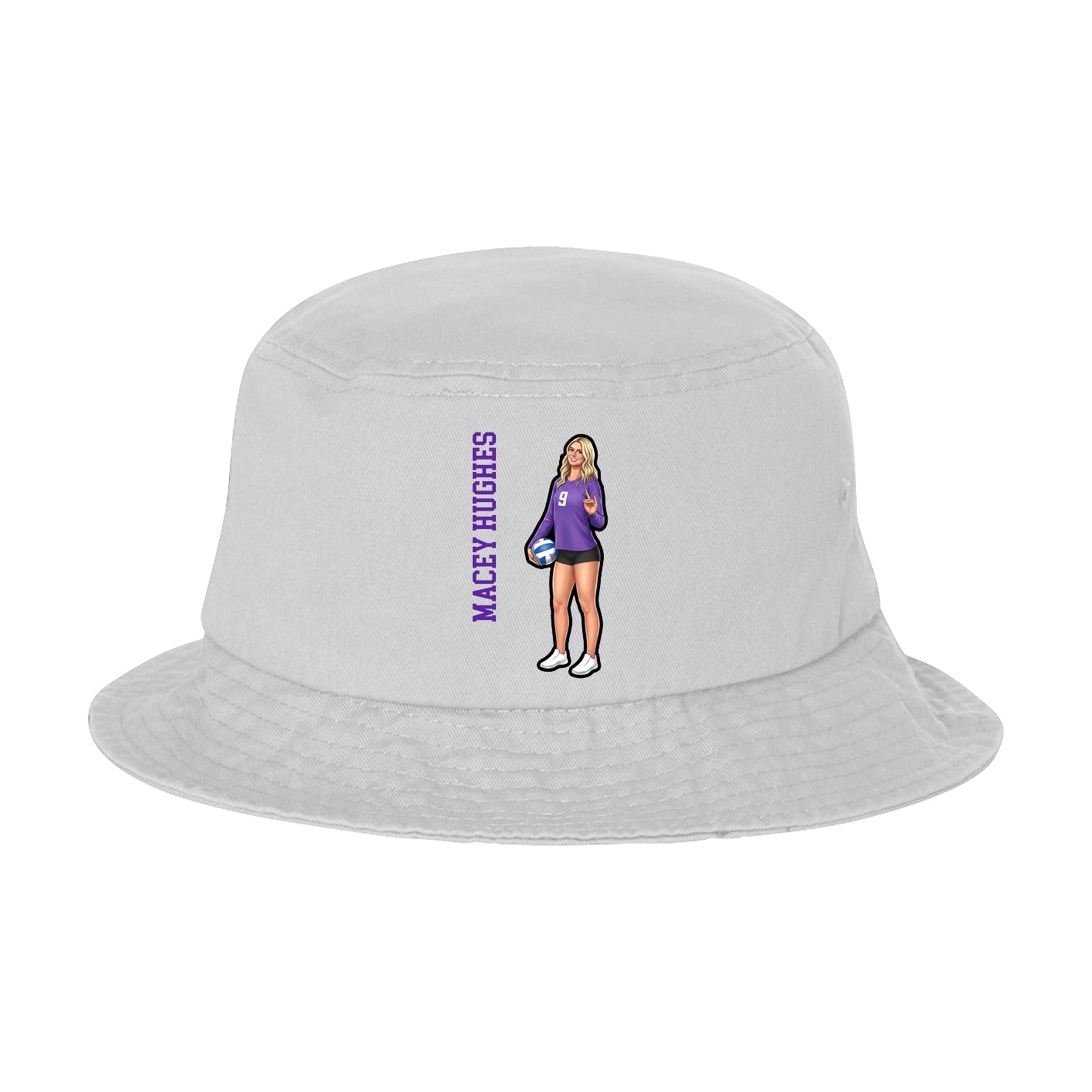 Bucket Cap — Name Vertical in White