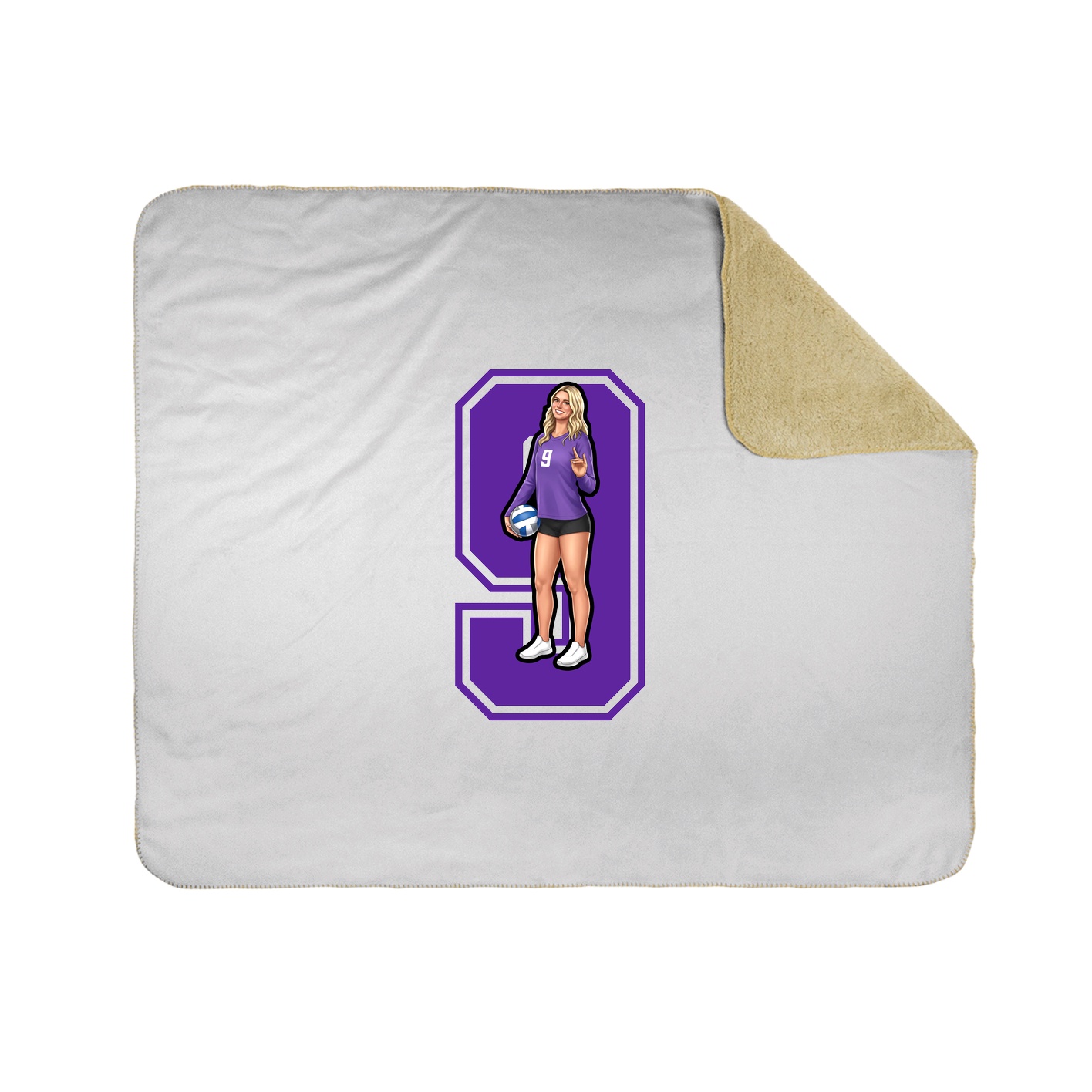 Throw Blanket — Number in White