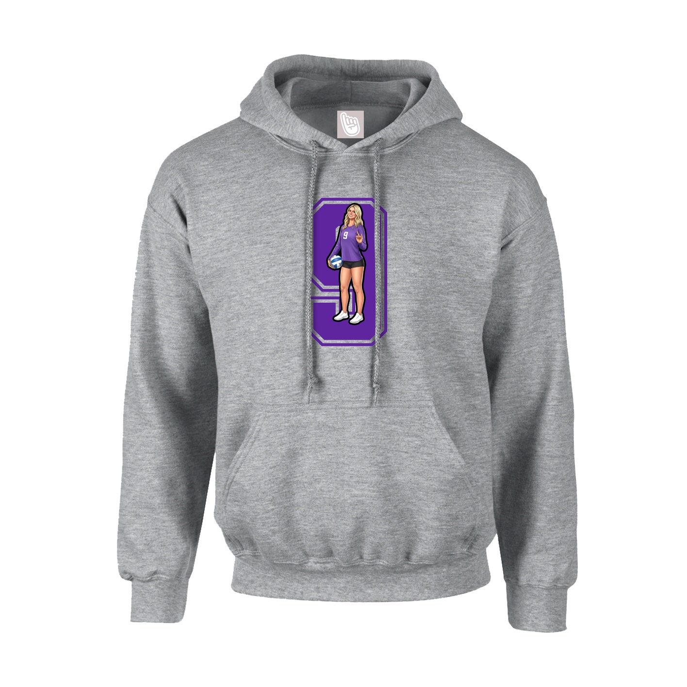 Hoodie — Number in Grey
