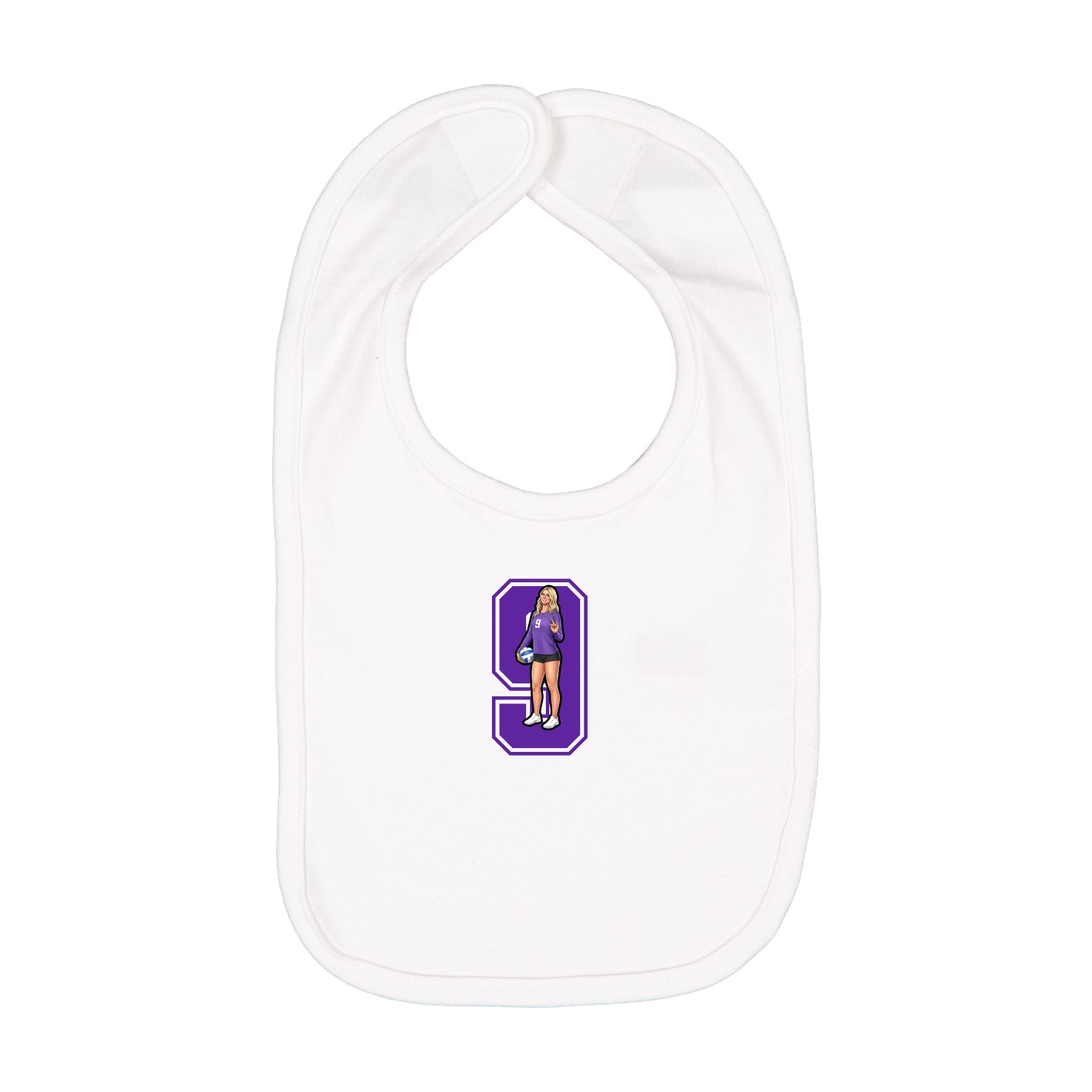 Infant Bib — Number in White