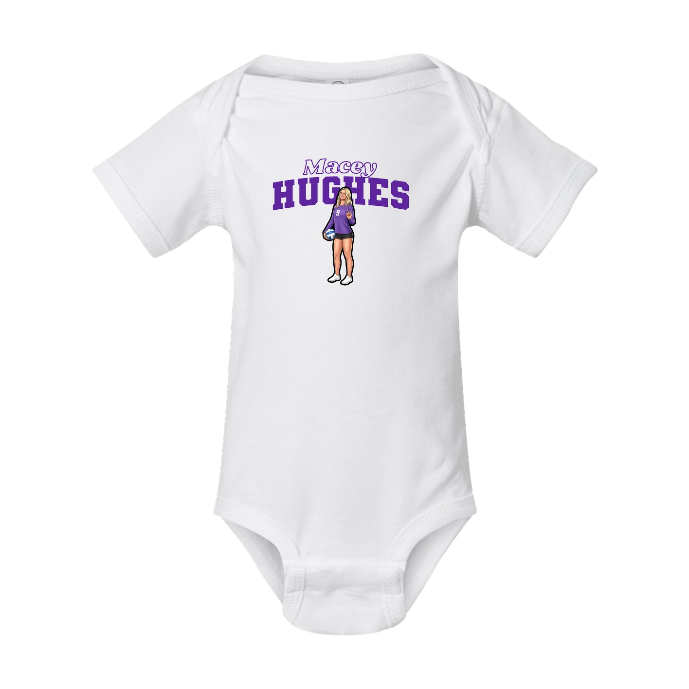 Baby Onesie — Name Arch in White