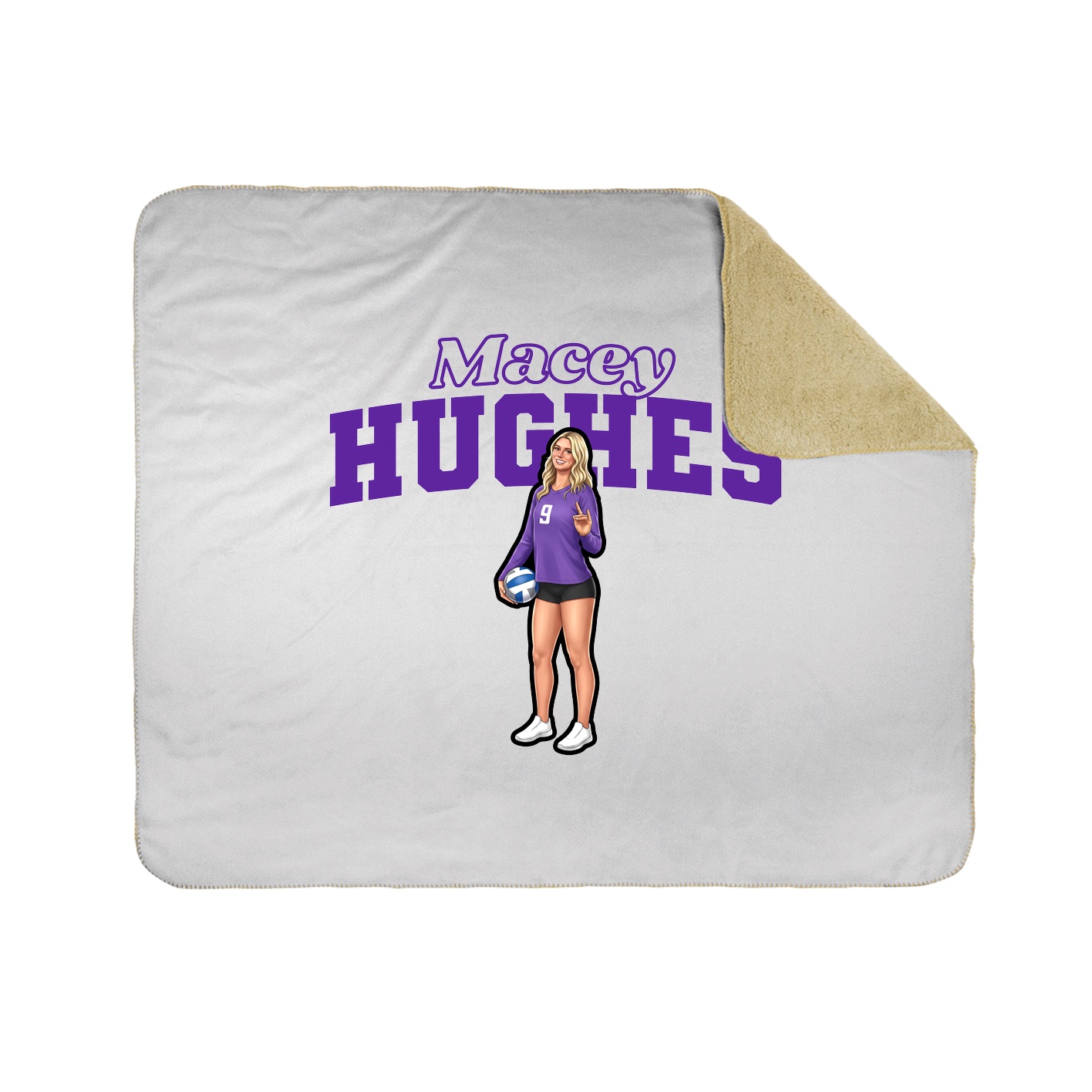 Throw Blanket — Name Arch in White