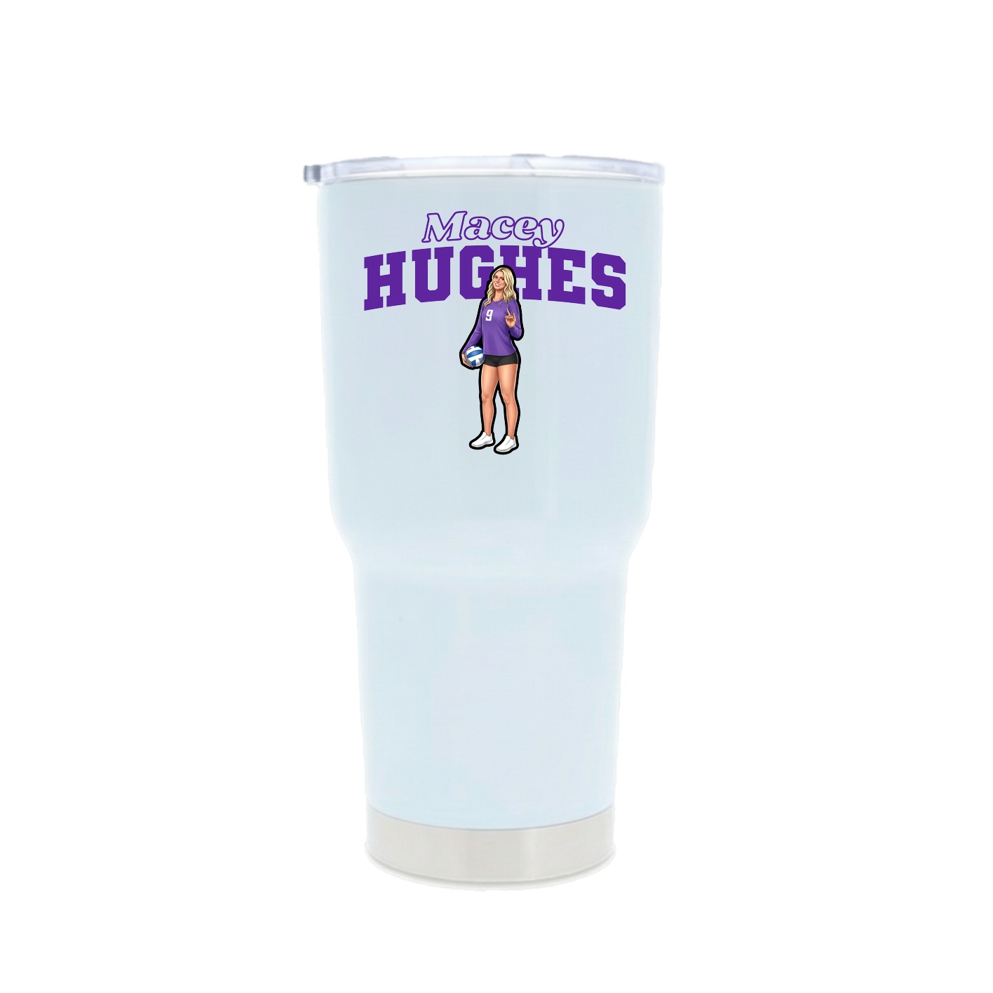 30oz Stainless Steel Tumbler — Name Arch in White