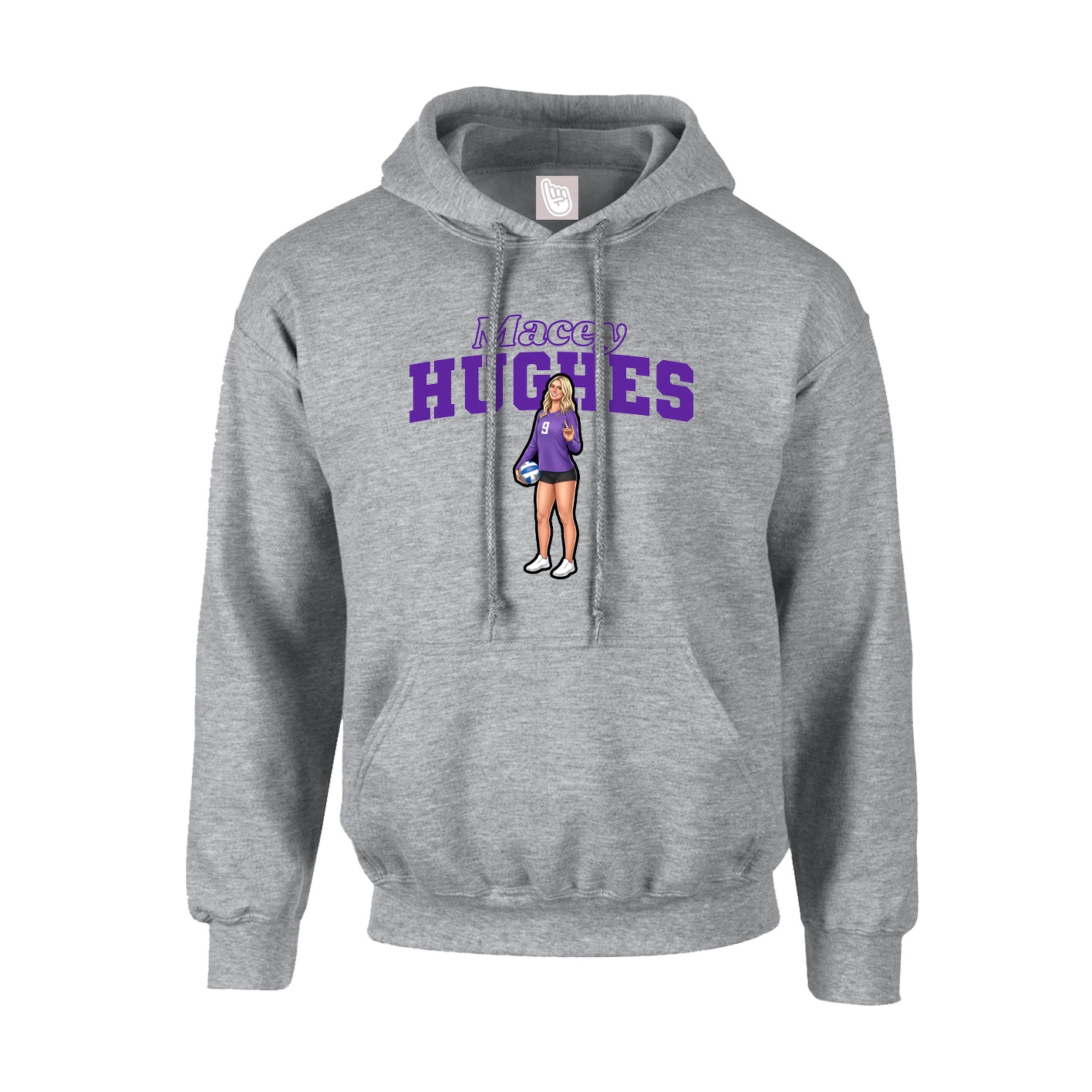 Hoodie — Name Arch in Grey