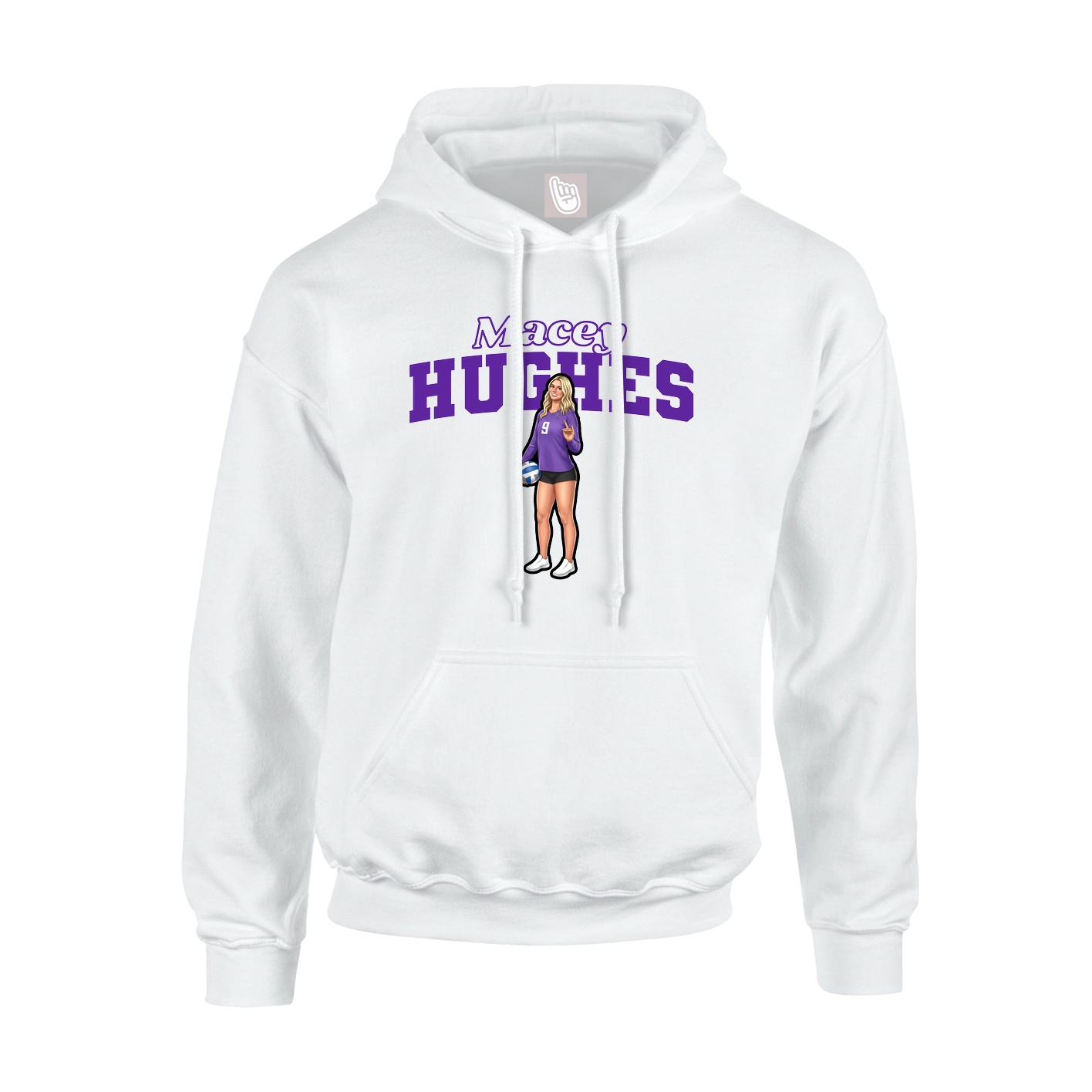 Hoodie — Name Arch in White
