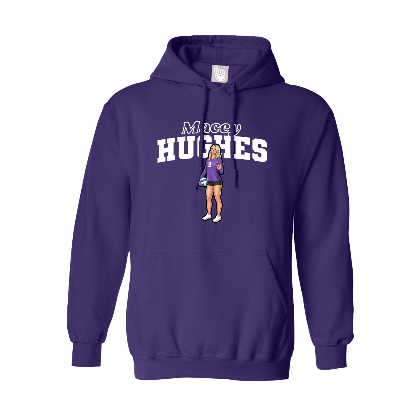Youth Hoodie — Name Arch in Purple