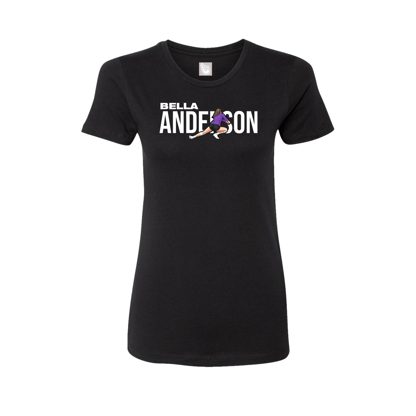 Fitted Women's Tee — Player Name in Black