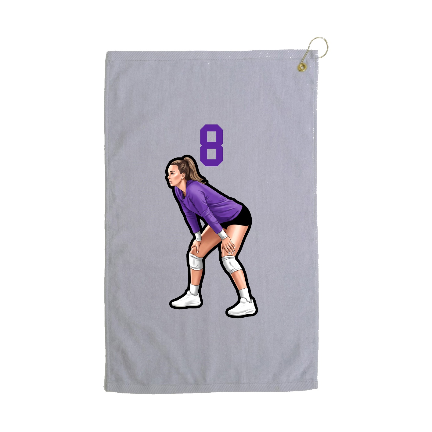 Golf Towel — Number Top in Grey