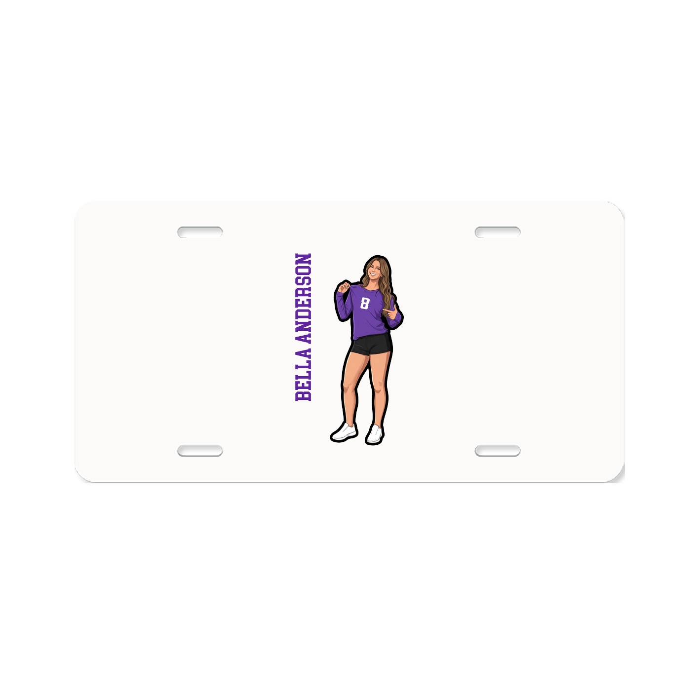 License Plate — Name Vertical in Classic
