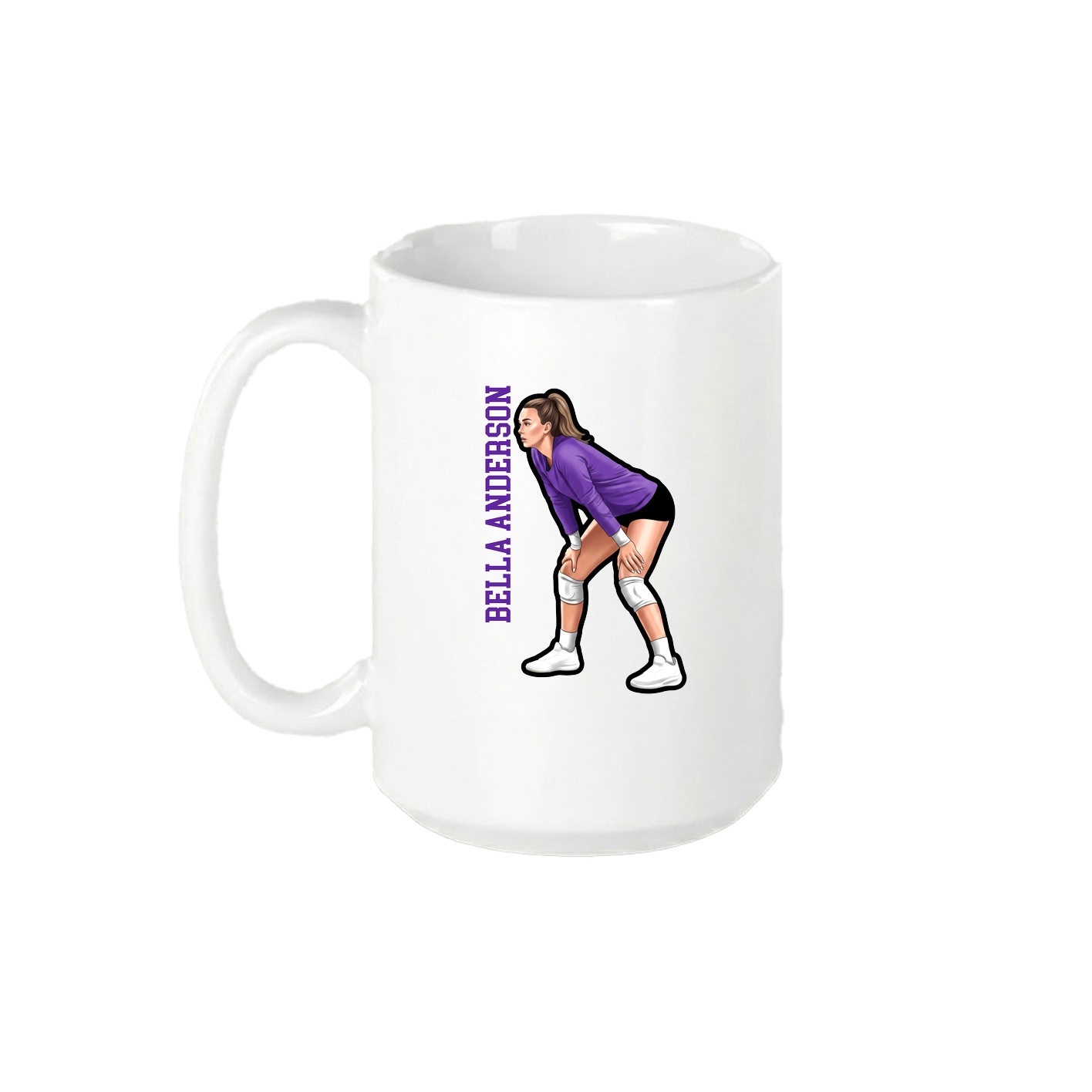 15oz Coffee Mug — Name Vertical in White