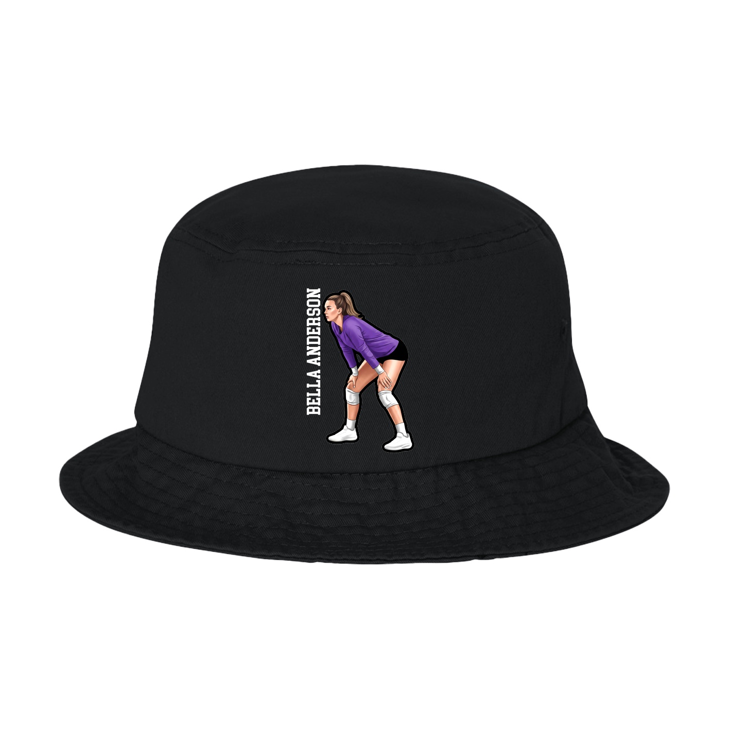 Bucket Cap — Name Vertical in Black