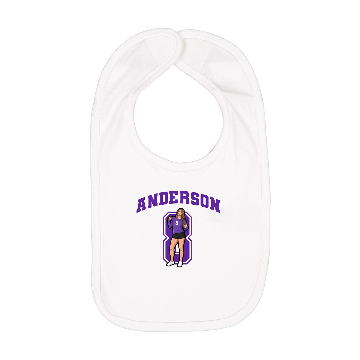 Infant Bib — Number in White
