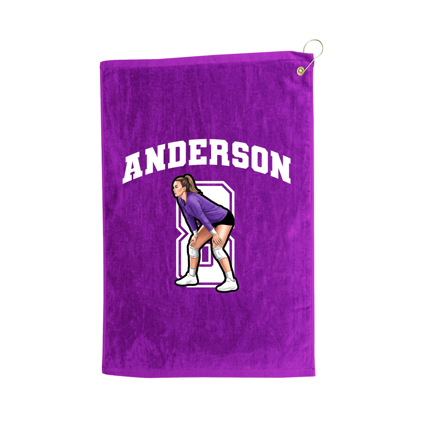Golf Towel — Number in Purple