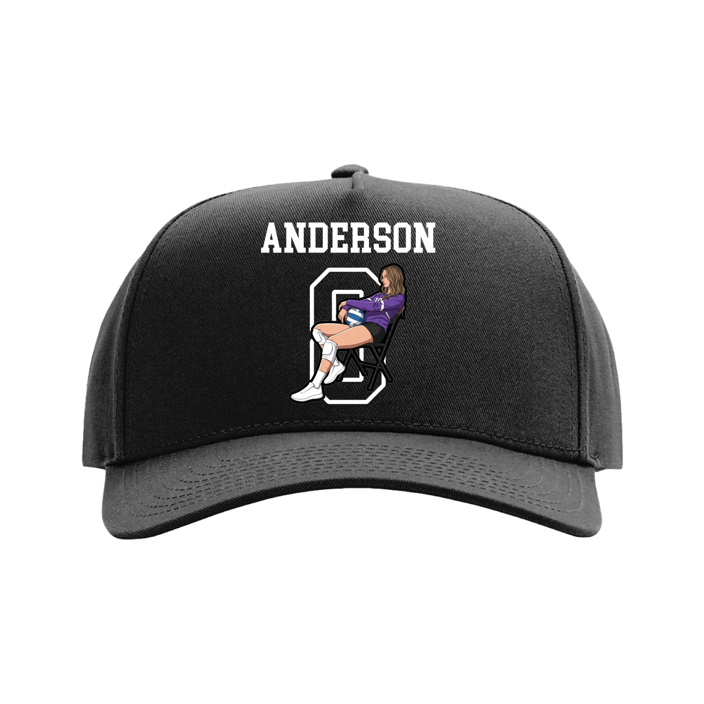 Full Fabric Five-Panel Champ Cap — Shirsey in Black