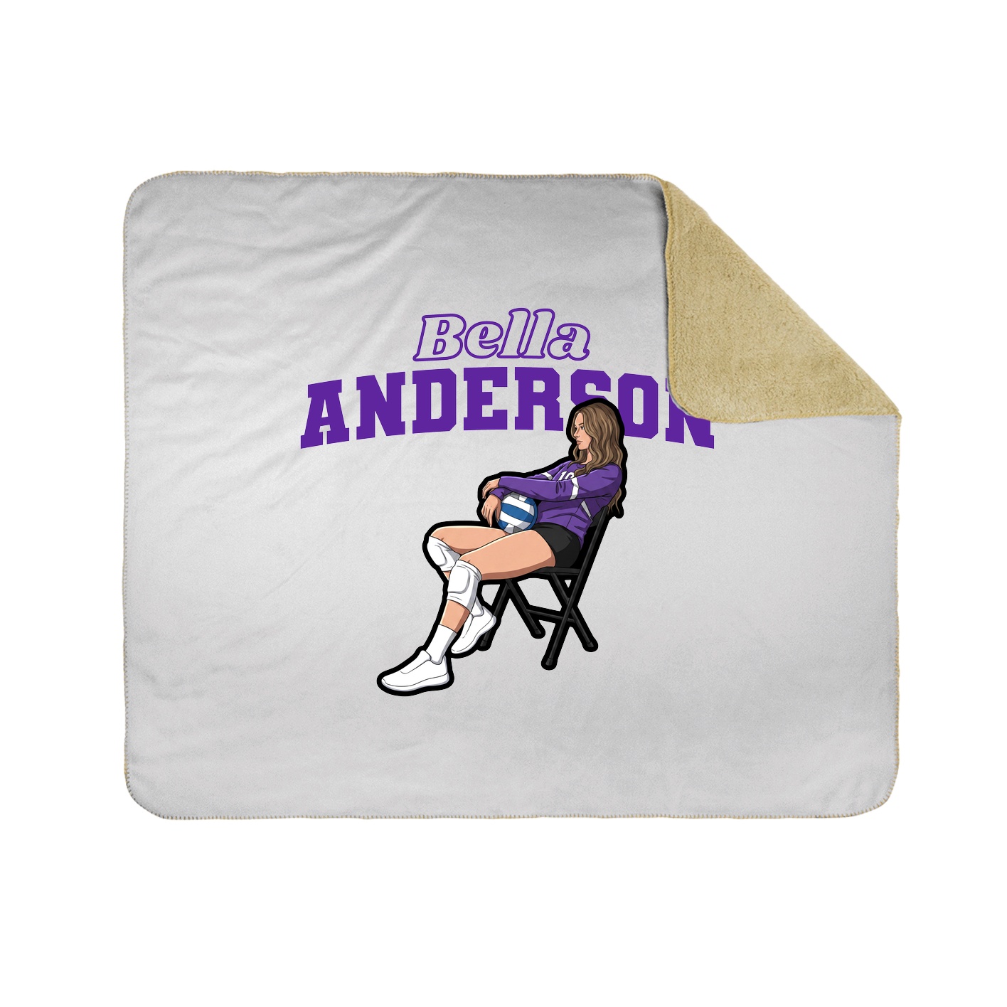 Throw Blanket — Name Arch in White