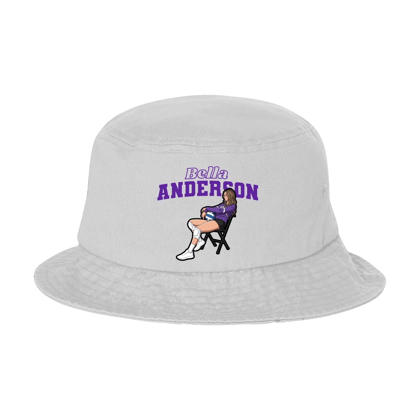 Bucket Cap — Name Arch in White