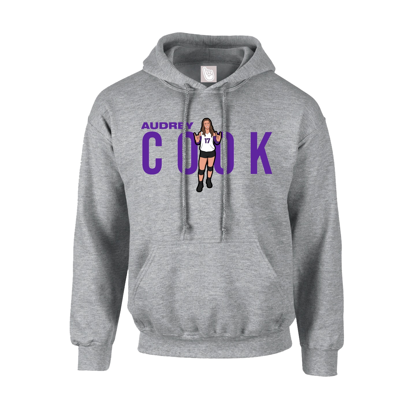 Hoodie — Player Name in Grey