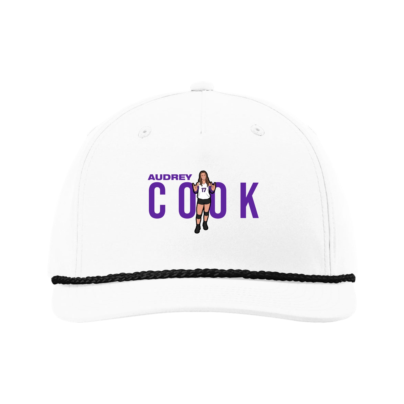 Five-Panel Classic Rope Cap — Player Name in White