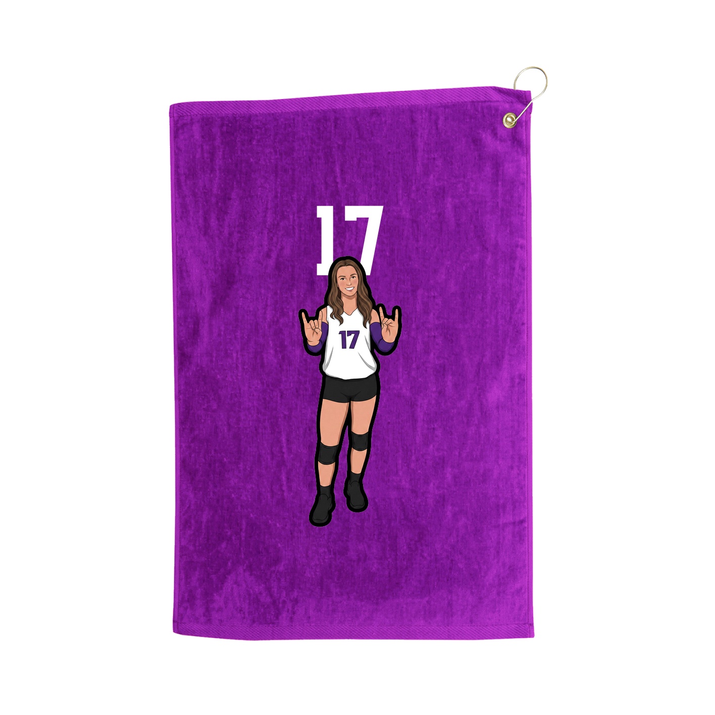 Golf Towel — Number Top in Purple
