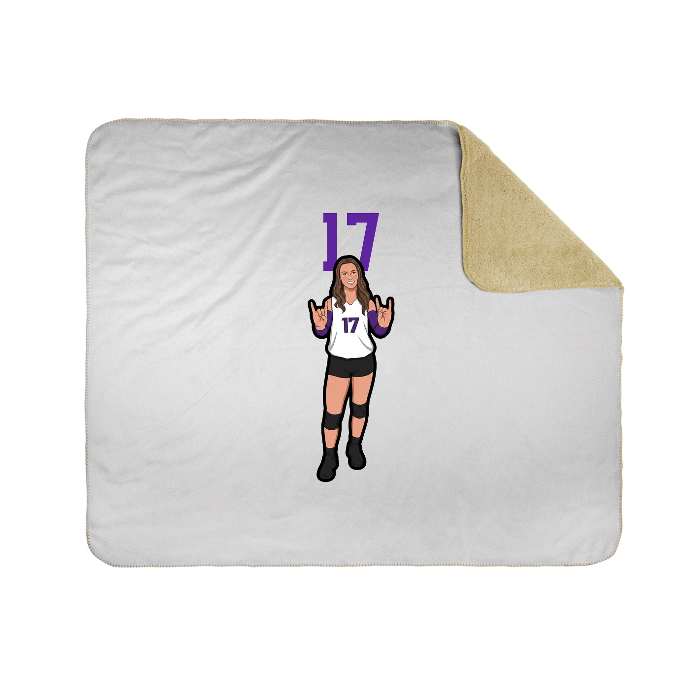 Throw Blanket — Number Top in White